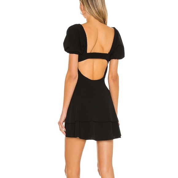 Revolve SNDYS Barcelona Puff Sleeve Mini Dress Black - Picture 2 of 6